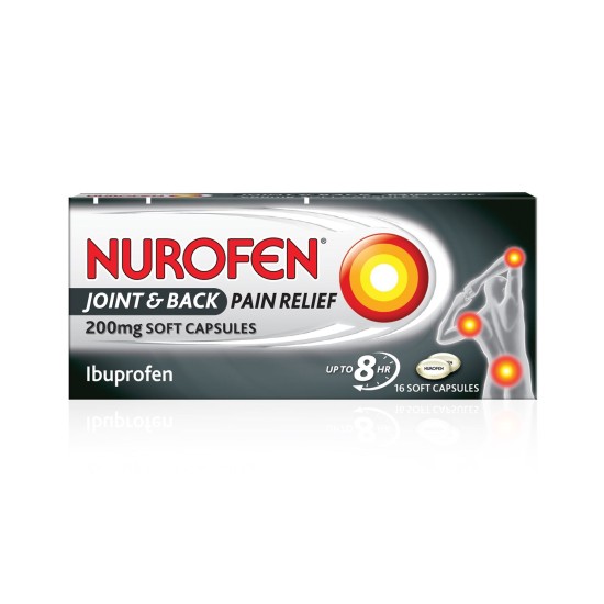 Nurofen Joint And Back Pain Relief 200mg 16 Soft Capsules
