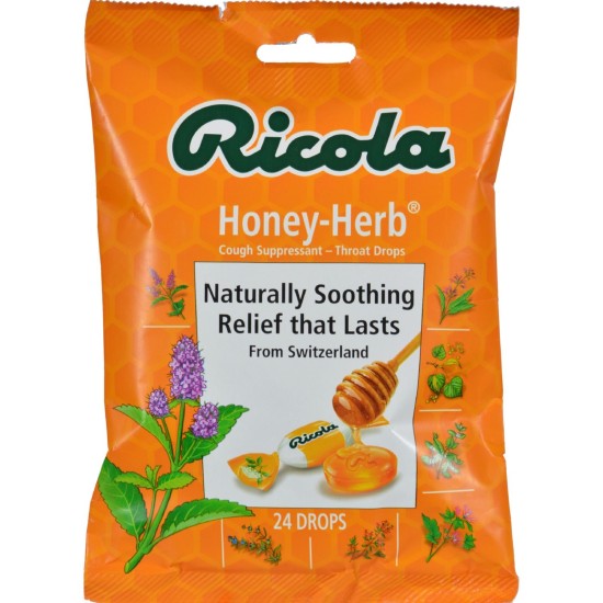 Ricola Honey Herb Cough Suppressant Throat Drops 24 Drops