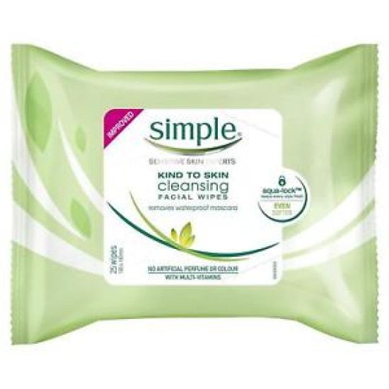 Simple Kind To Skin Cleansing Facial Wipes 25 Wipes