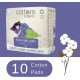Cottons Organic 100% Natural Overnight Pads-Wings 10 Pack Cottons Organic 100% Natural Overnight Pads-Wings 10 Pack