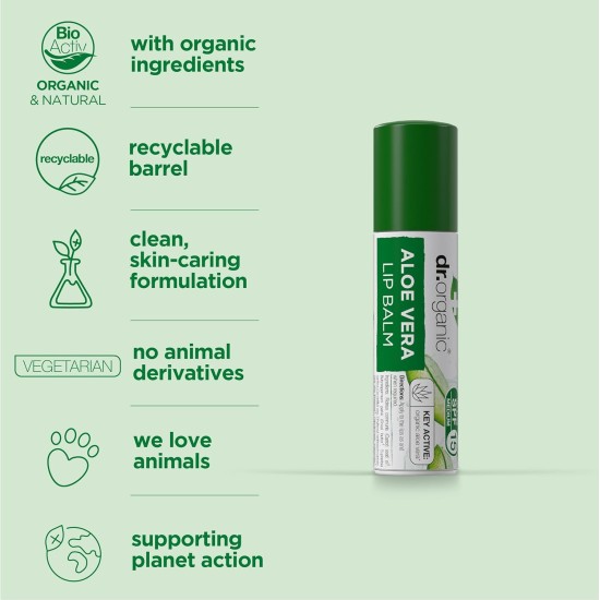 Dr Organic Aloe Vera Lip Balm 5.7ml