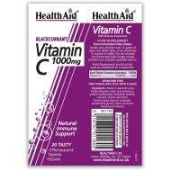 Health Aid Blackcurrant Vitamin C 1000g 20 Effervescent Tablets