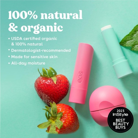 Eos 100% Natural & Organic Lip Balm Sticks 4g Eos 100% Natural & Organic Lip Balm Sticks 4g
