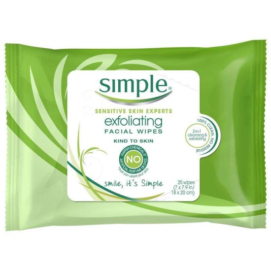 Simple Kind To Skin Exfoliating Facial Wipes 25