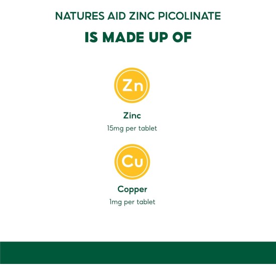 Natures Aid Zinc Picolinate 15mg 30 tablets