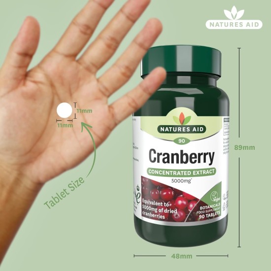 Natures Aid Cranberry 5000mg 90 Tablets Natures Aid Cranberry 5000mg 90 Tablets