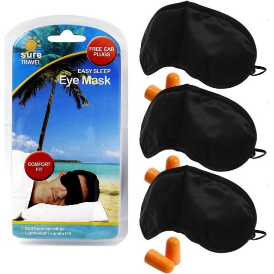 Sure Travel Easy Sleep Eye Mask With Free Earplugs