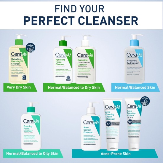 CeraVe Foaming Facial Cleanser for Normal to Oily Skin 16oz CeraVe Foaming Facial Cleanser for Normal to Oily Skin 16oz