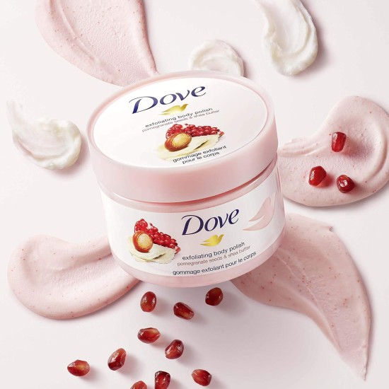 Dove Exfoliating Body Polish Scrub Pomegranate Seeds and Shea Butter 298g